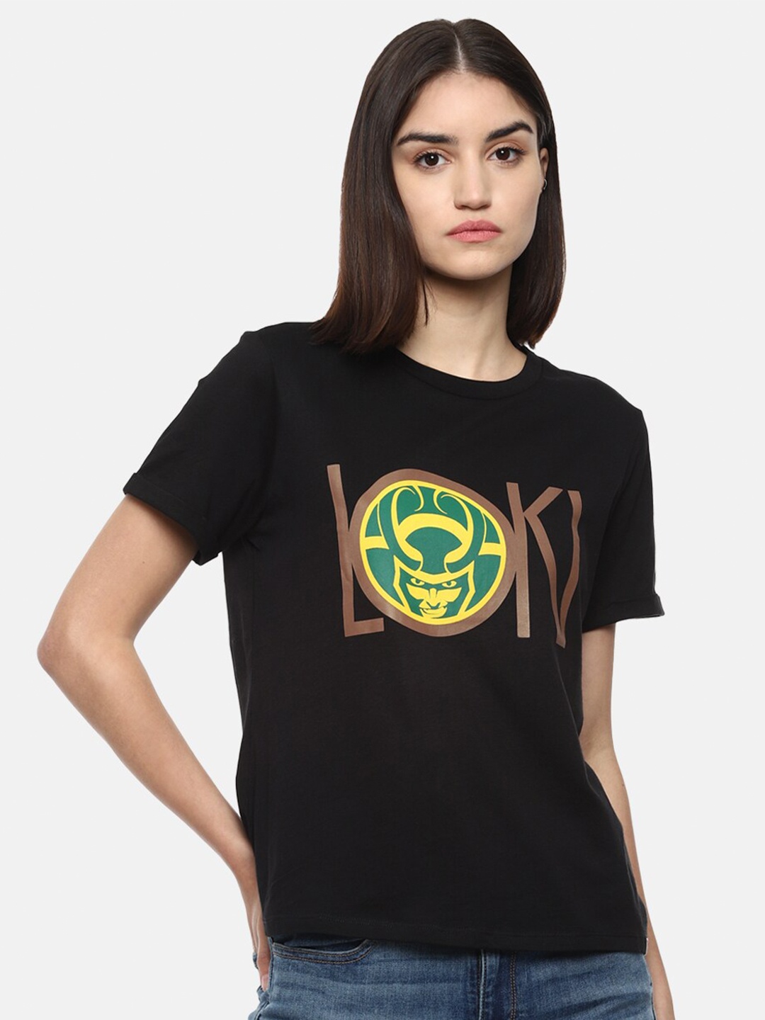 

Van Heusen Woman Women Black Printed T-shirt