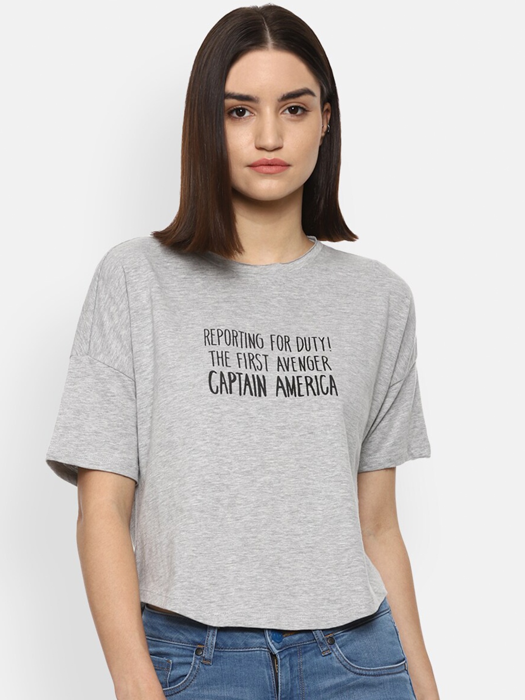 

Van Heusen Woman Women Grey Printed T-shirt