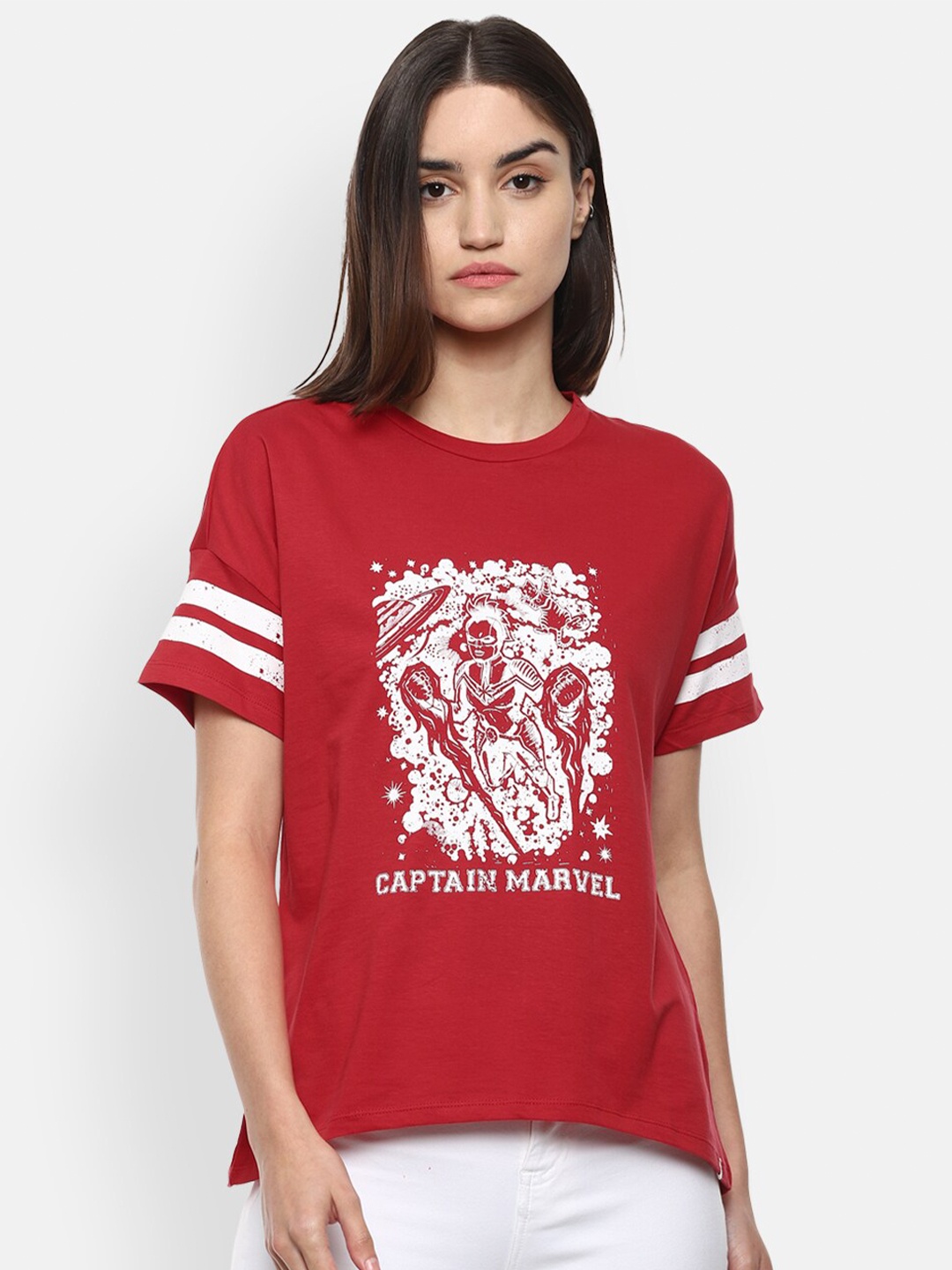 

Van Heusen Woman Women Maroon Printed T-shirt