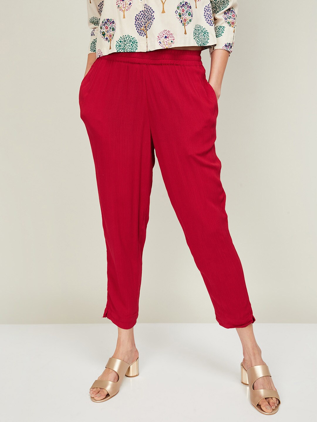 

Melange by Lifestyle Women Red Trousers