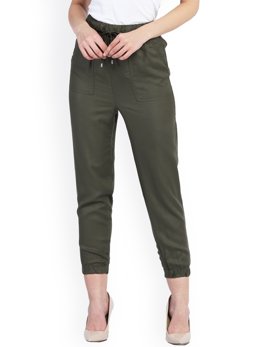 

NoBarr Women Olive Green Rayon Lounge Pants