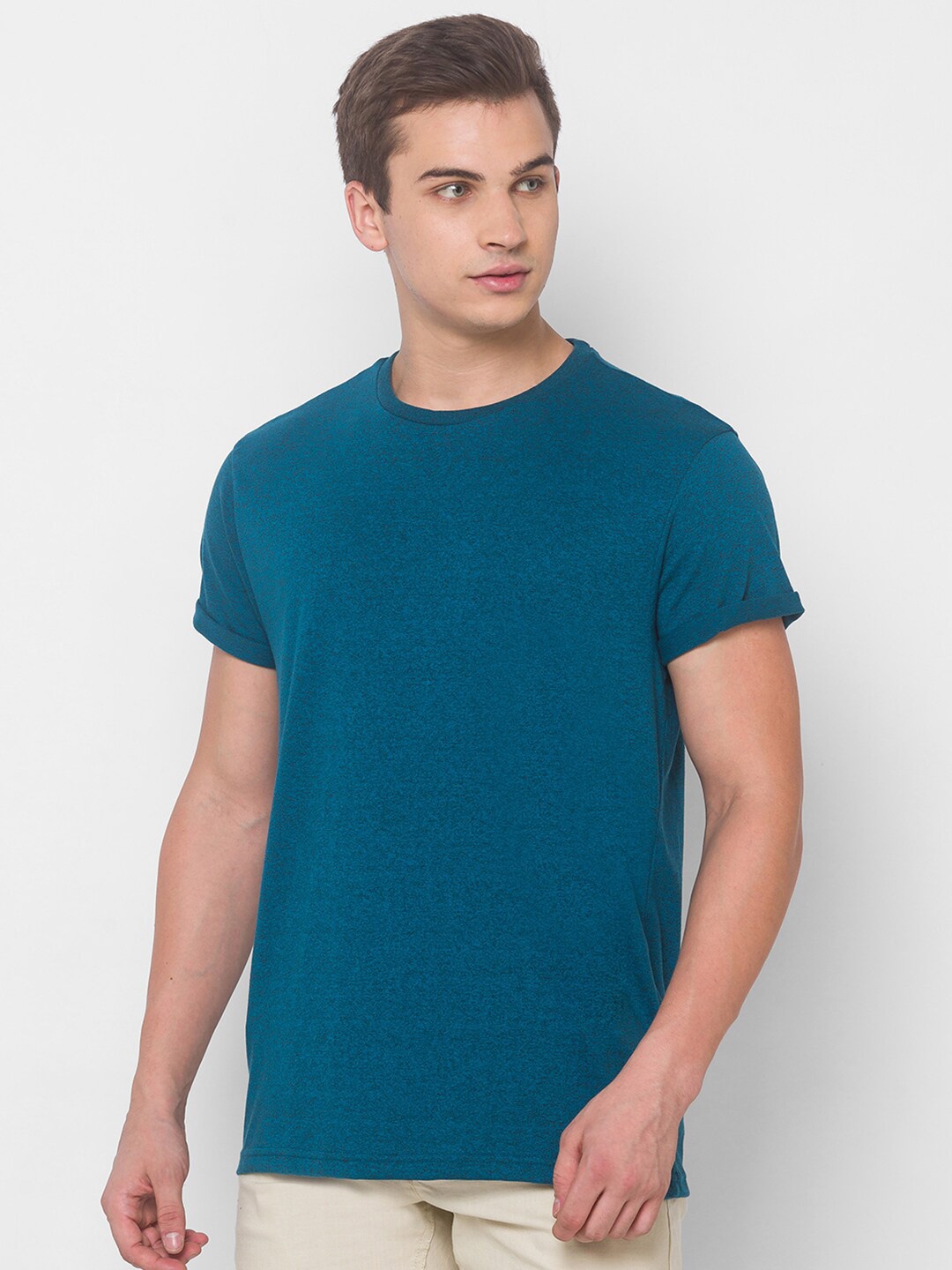 

Globus Men Blue Cotton T-shirt