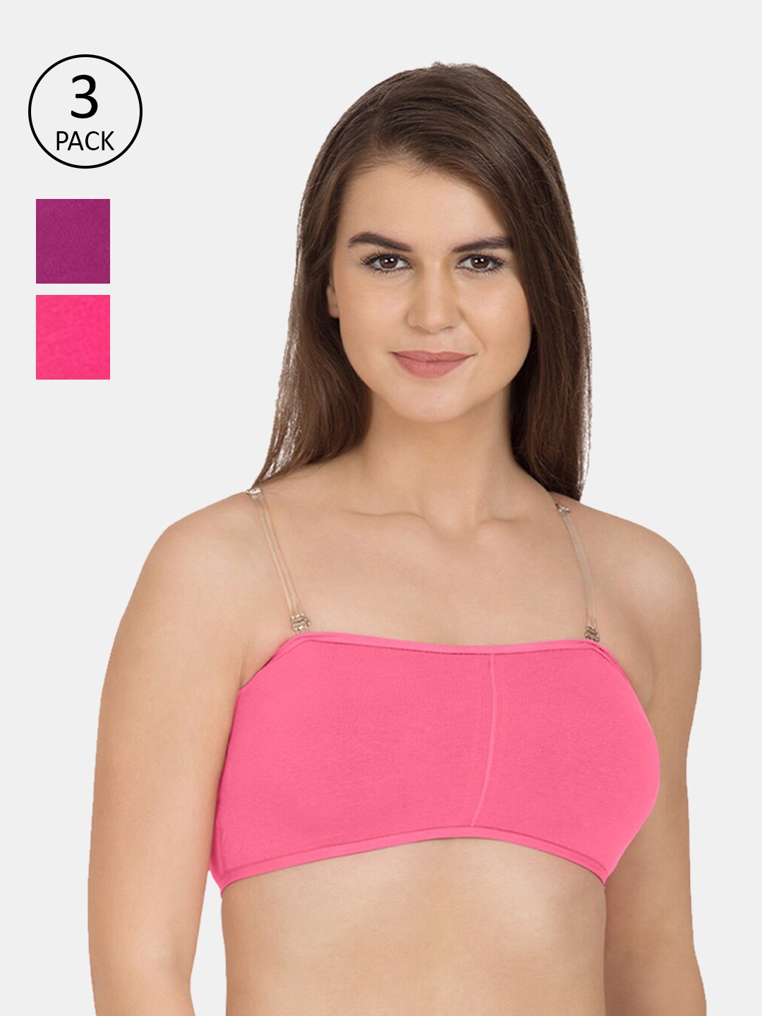 

Tweens Pack Of 3 Cotton Tube Bra, Pink