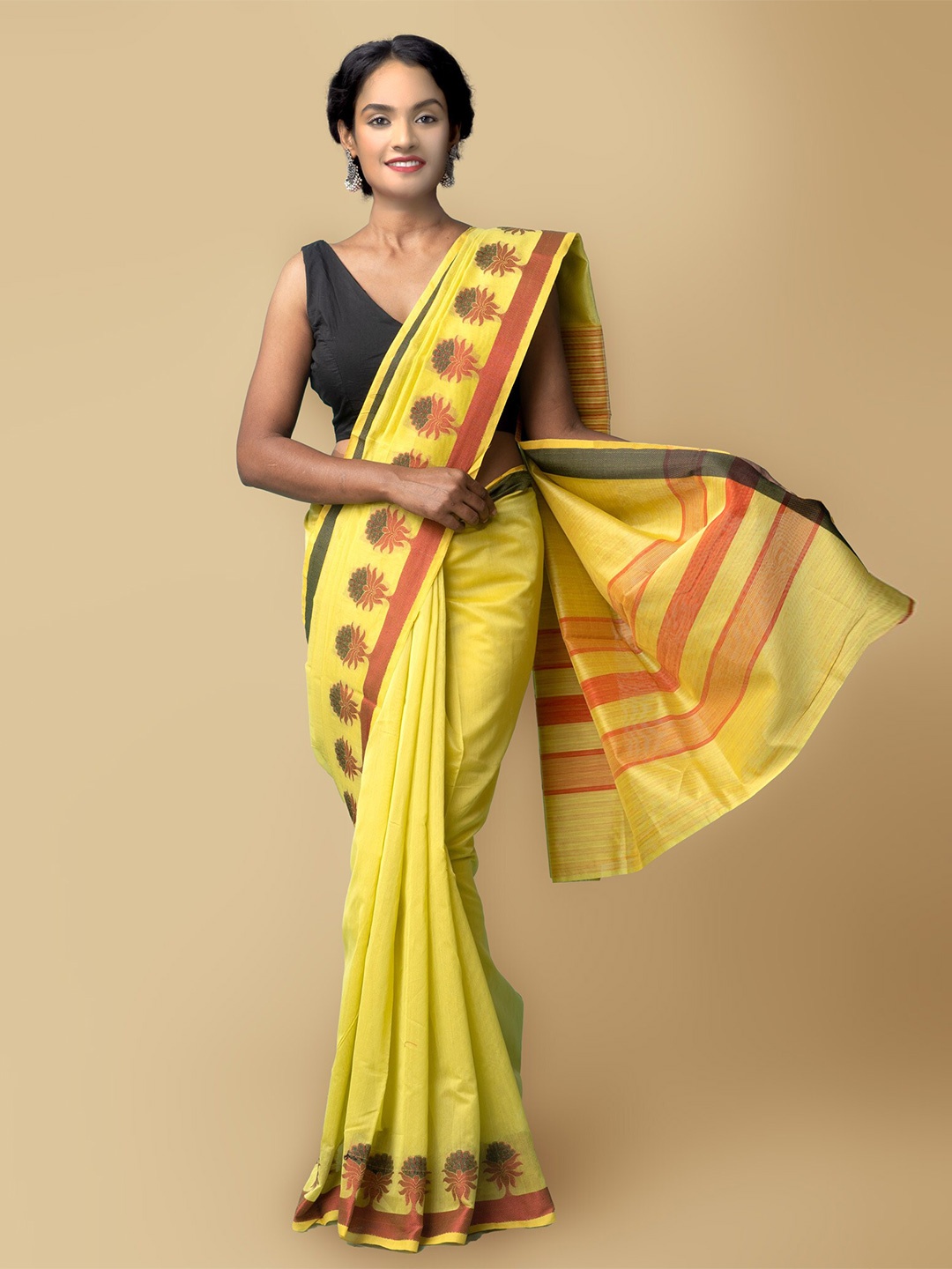 

Unnati Silks Women Yellow & Green Bangalore Sico Saree