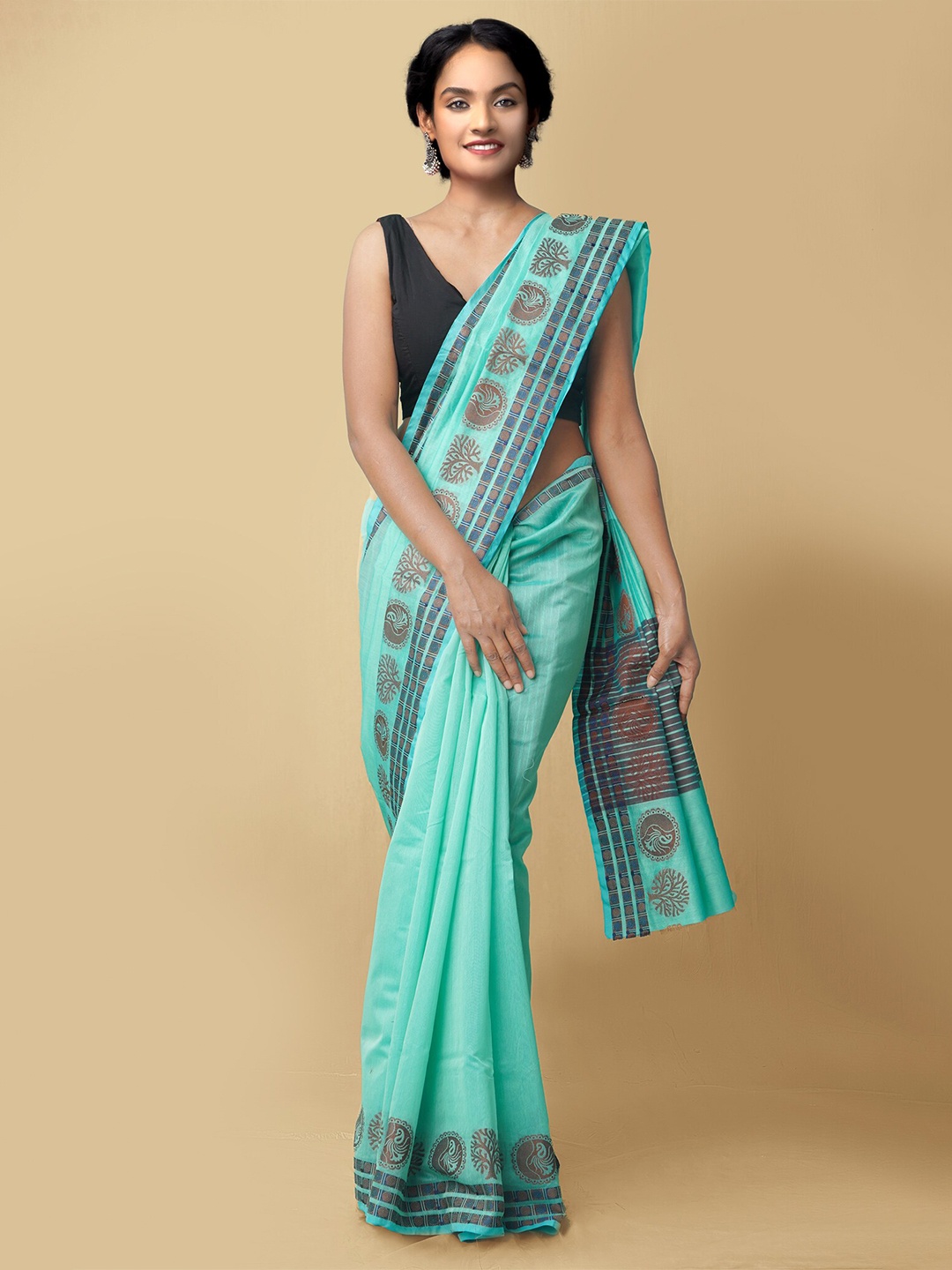 

Unnati Silks Women Blue & Grey Bangalore Sico Saree