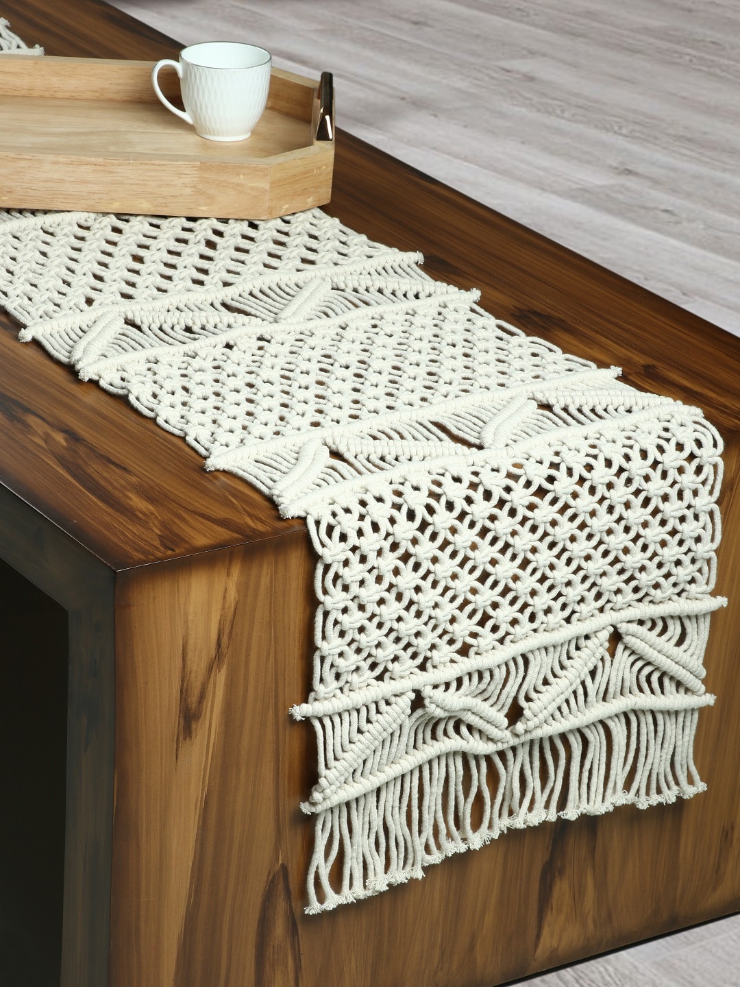

BELLA TRUE Cream Macrame Table Runner