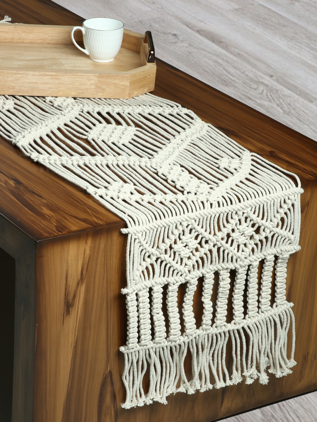 

BELLA TRUE Cream Abstract Table Runner