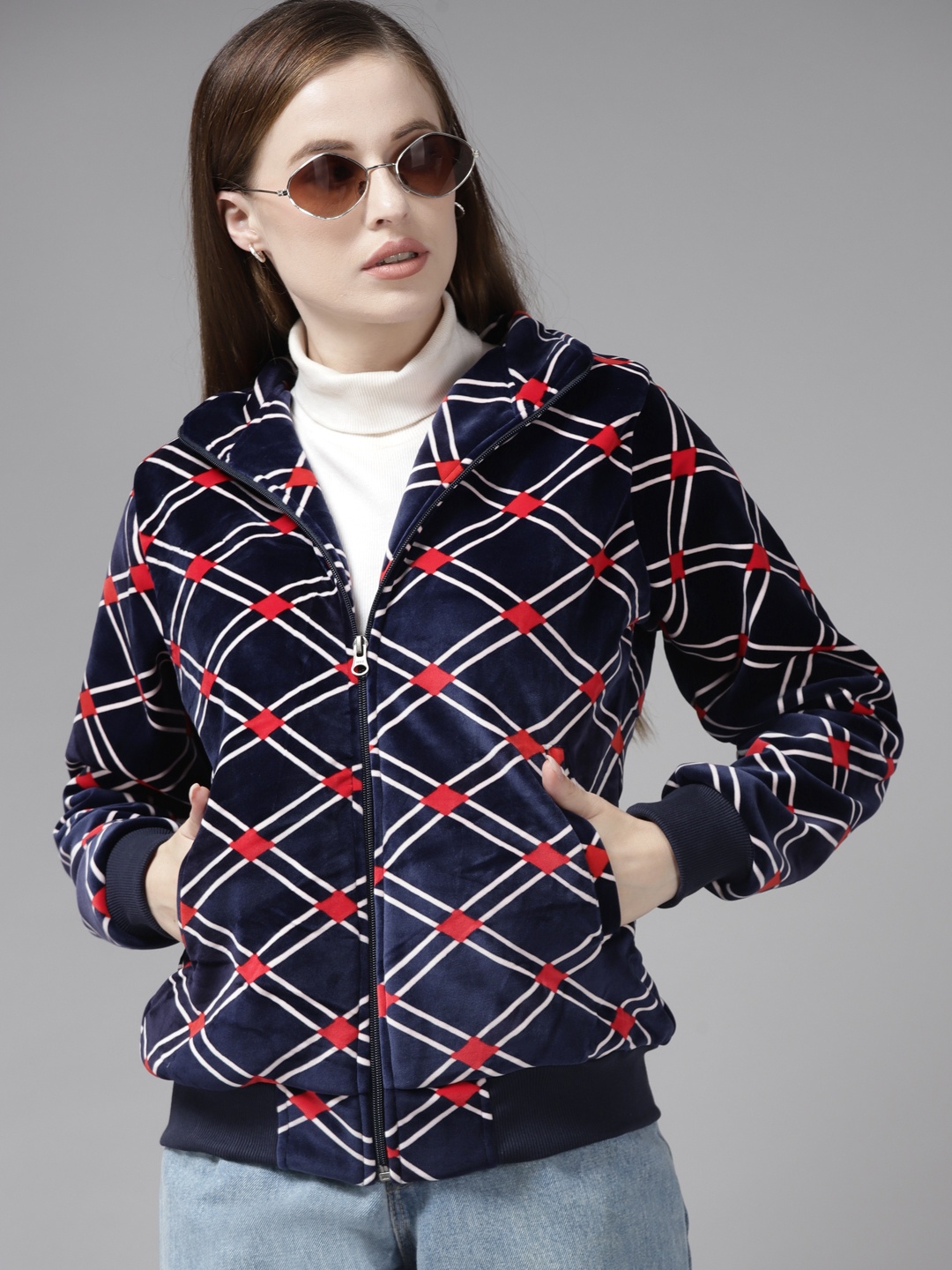 

Cayman Women Navy Blue Printed Sweatshirt