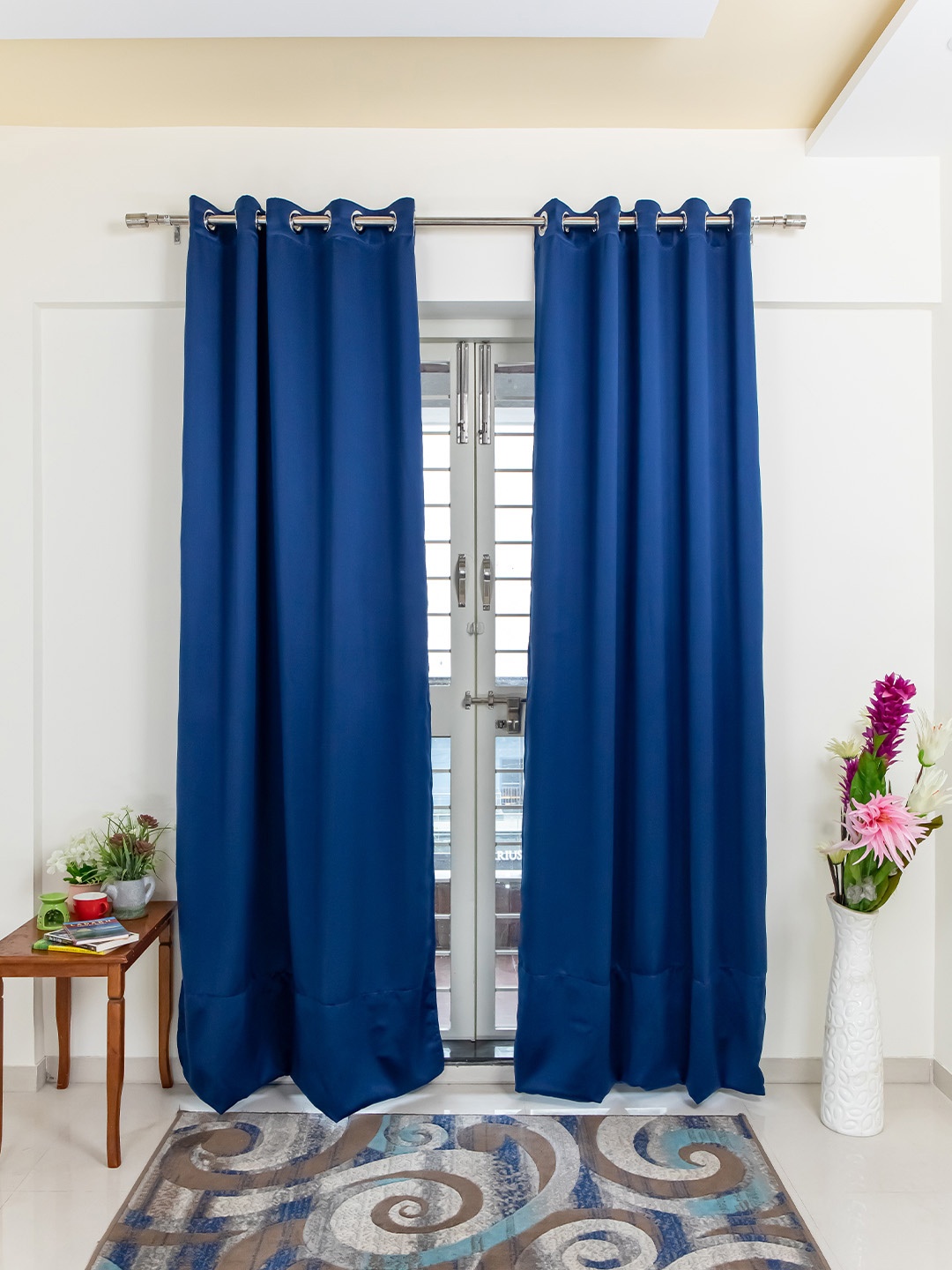 

Livpure Smart Navy Blue Set of 2 Black Out Long Door Curtain