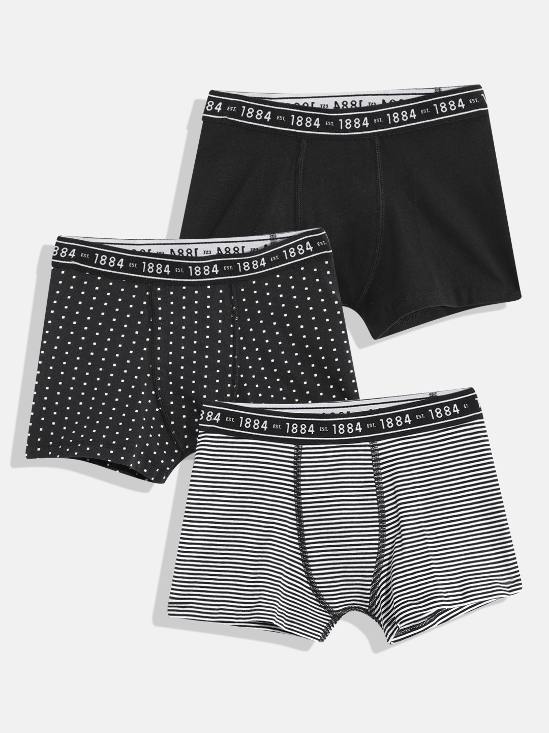 

Marks & Spencer Boys Pack of 3 Mid-Rise Trunks T712500, Black