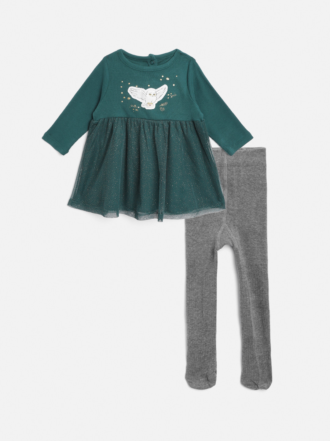 

Marks & Spencer Infant Girls Teal Green & Grey Harry Potter Print Net Dress & Stockings