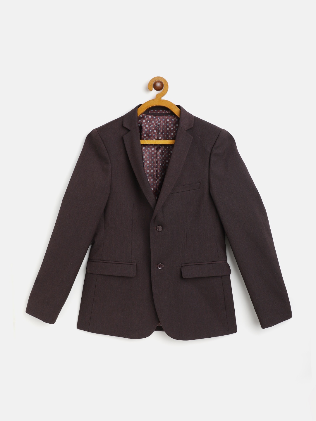 

Marks & Spencer Boys Burgundy Solid Single-Breasted Regular Fit Partywear Blazer