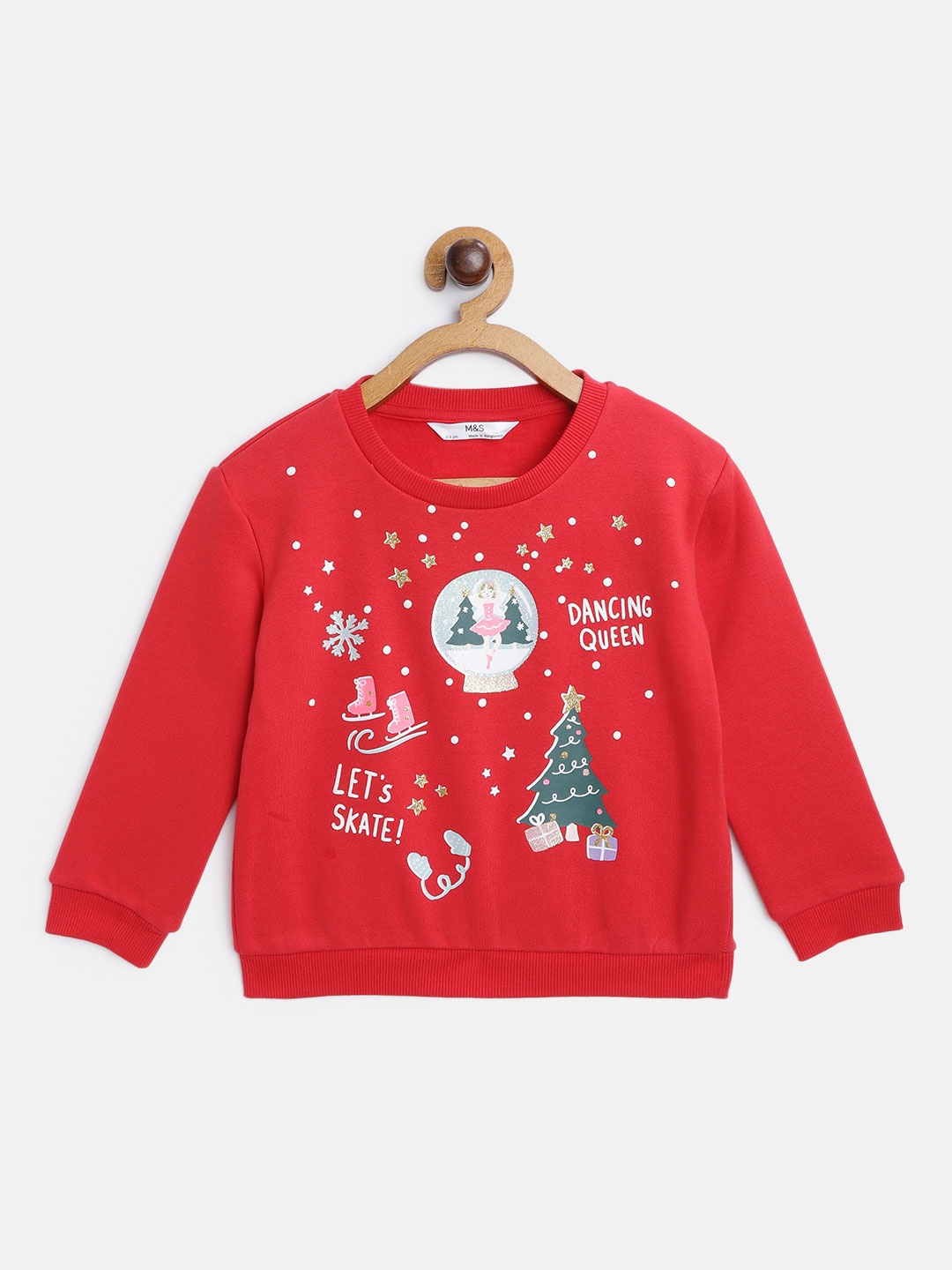 

Marks & Spencer Girls Red Printed Sweatshirt
