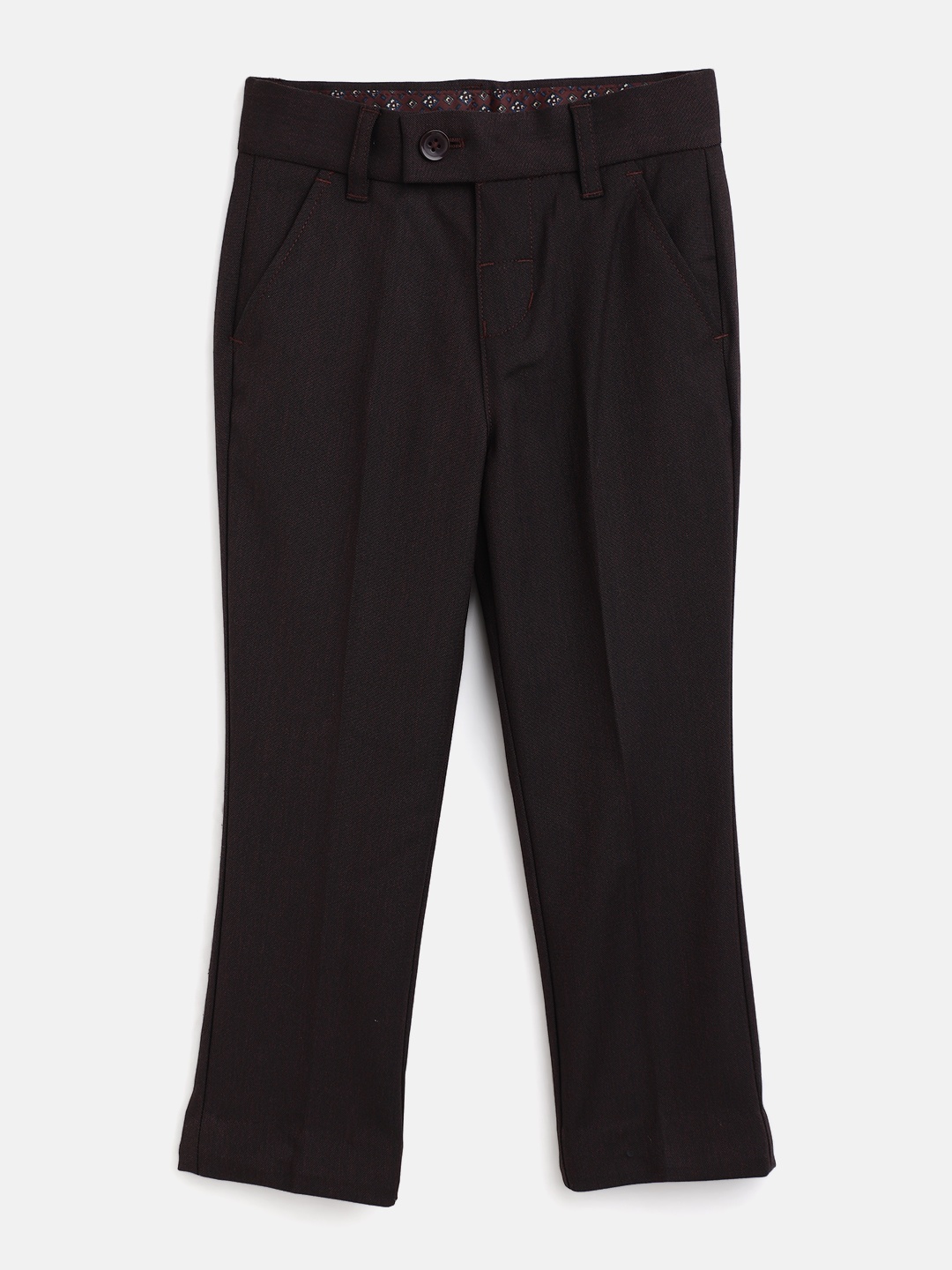 

Marks & Spencer Boys Burgundy Solid Low-Rise Trousers