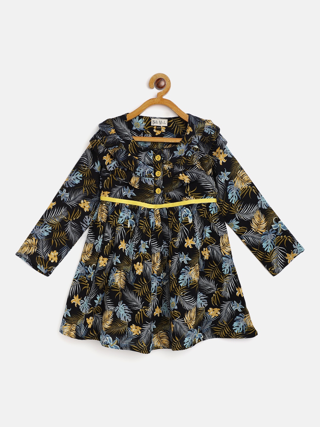 

Bella Moda Girls Black & Blue Floral Fit & Flare Dress