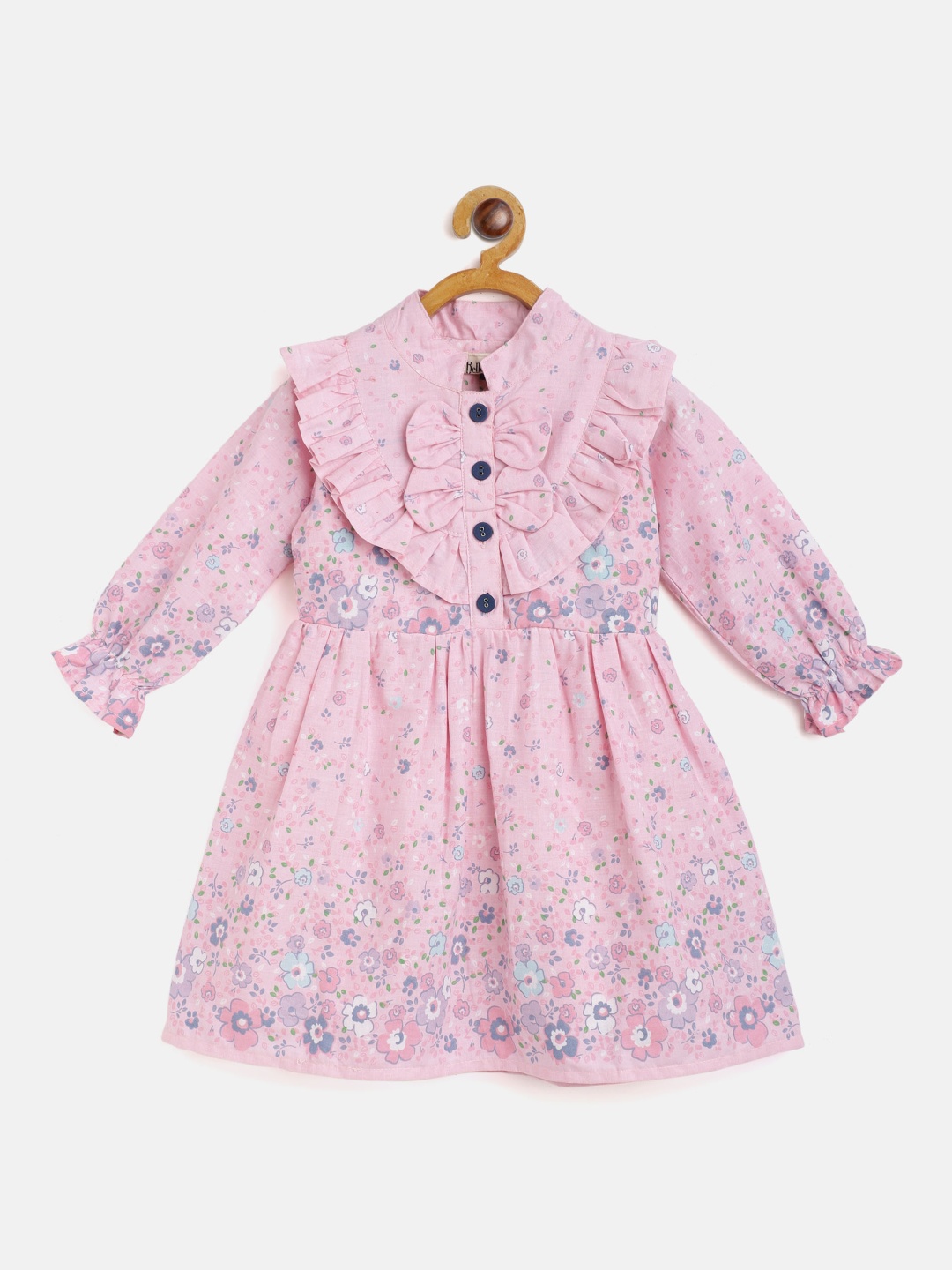 

Bella Moda Girls Pink Floral Fit and Flare Dress