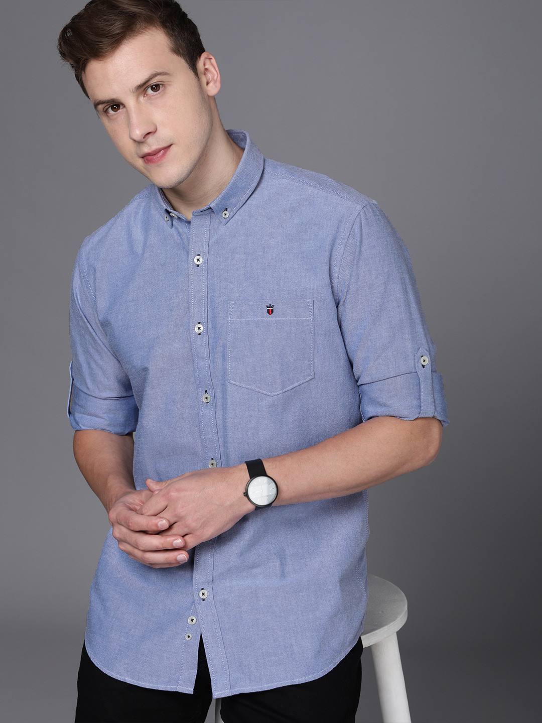 

Louis Philippe Sport Men Blue Slim Fit Button-Down Collar Casual Shirt