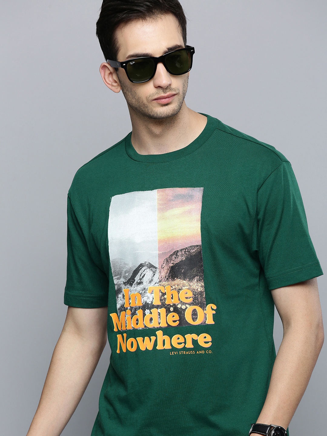 

Levis Men Green Printed T-shirt