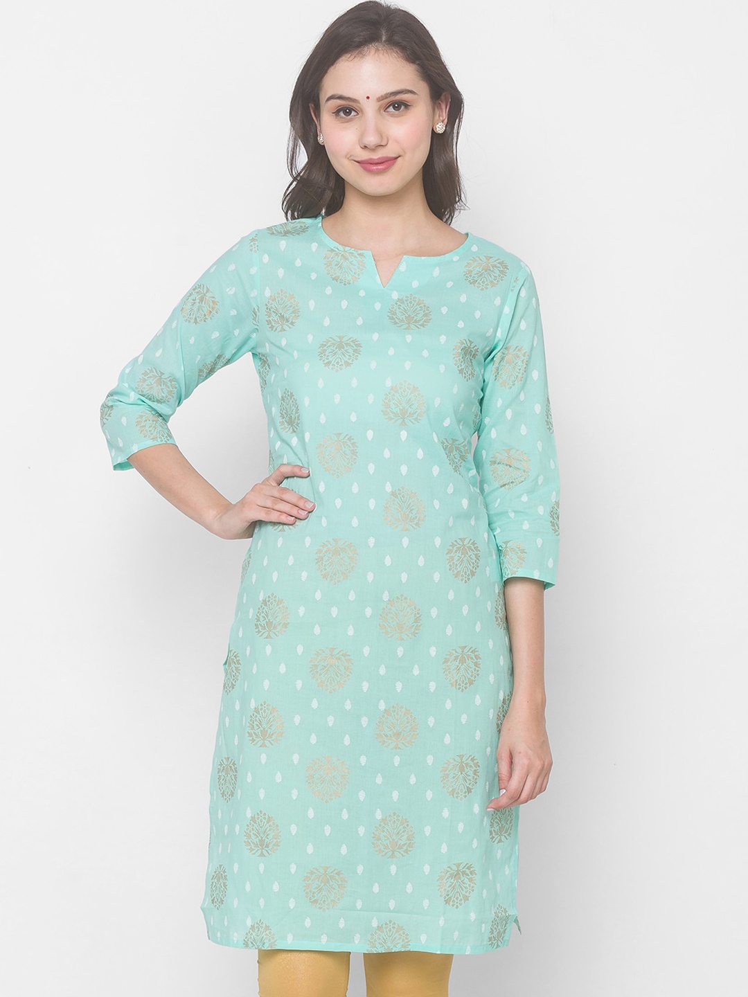 

Globus Women Blue Paisley Kurta