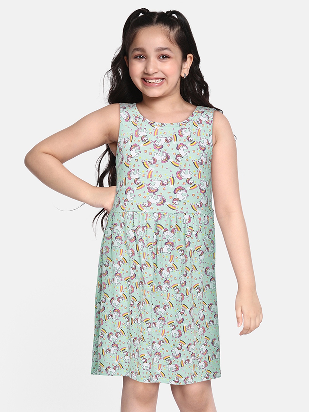 

HERE&NOW Blue Floral Cotton Fit & Flare Dress