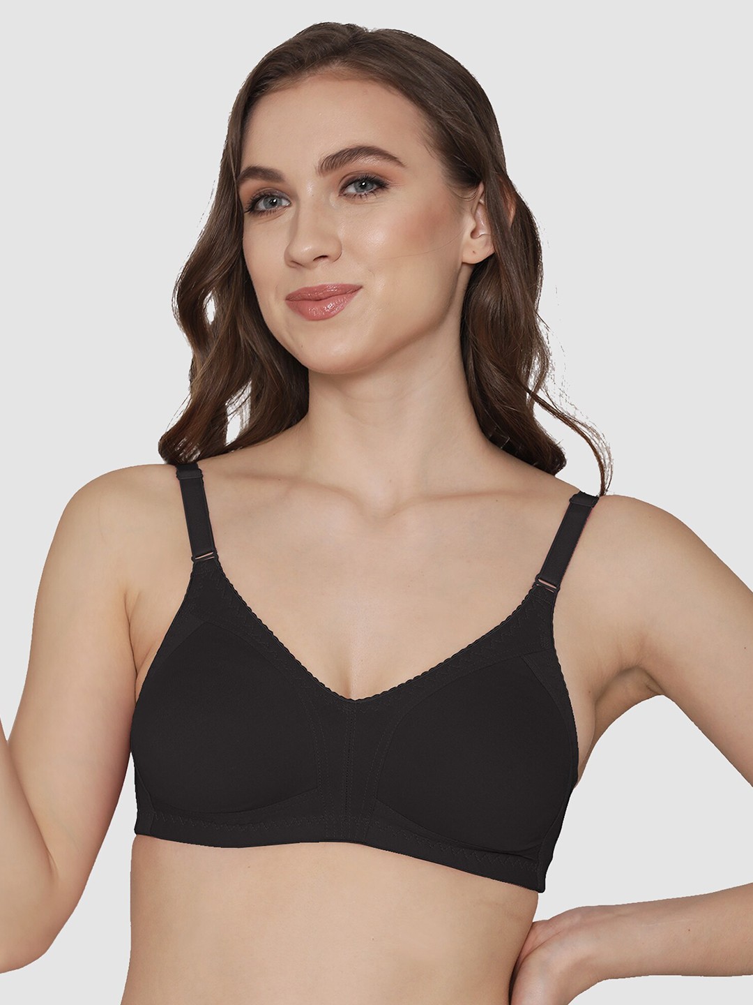

Kalyani Black Cotton Full Coverage Seamless Cotton T-shirt Bra