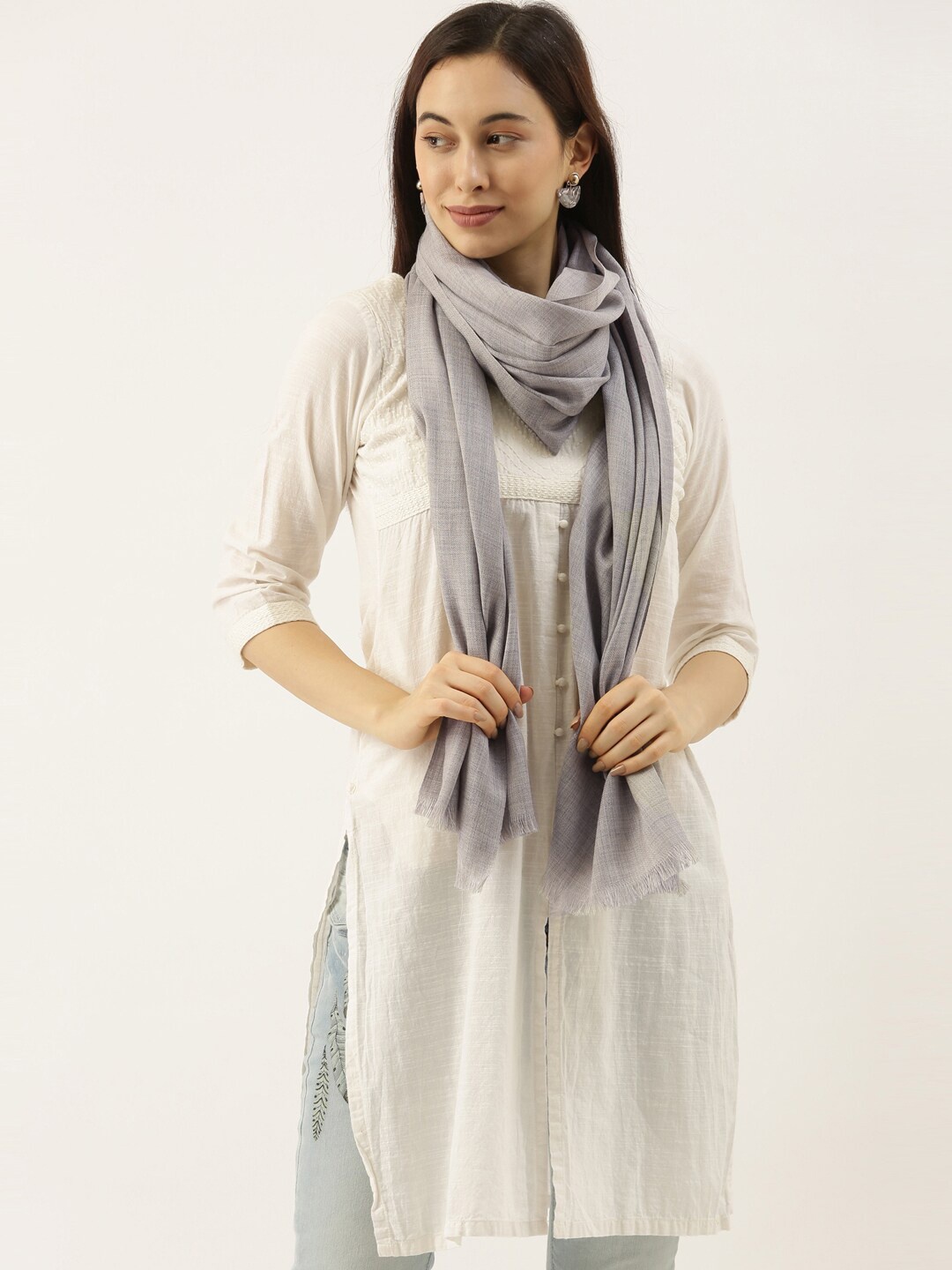 

Pashmoda Women Grey Pure Wool Stole