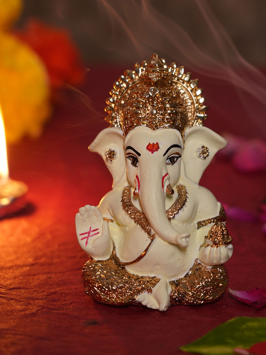 

TIED RIBBONS Gold Toned Small Ganesh Statue, Multi