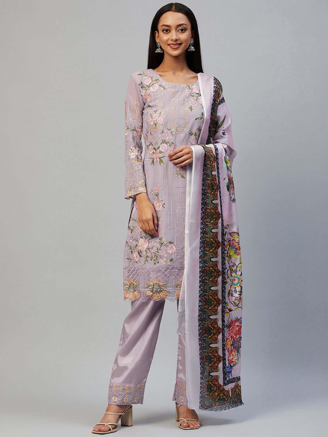 

Readiprint Fashions Violet & Lavender Embroidered Unstitched Dress Material