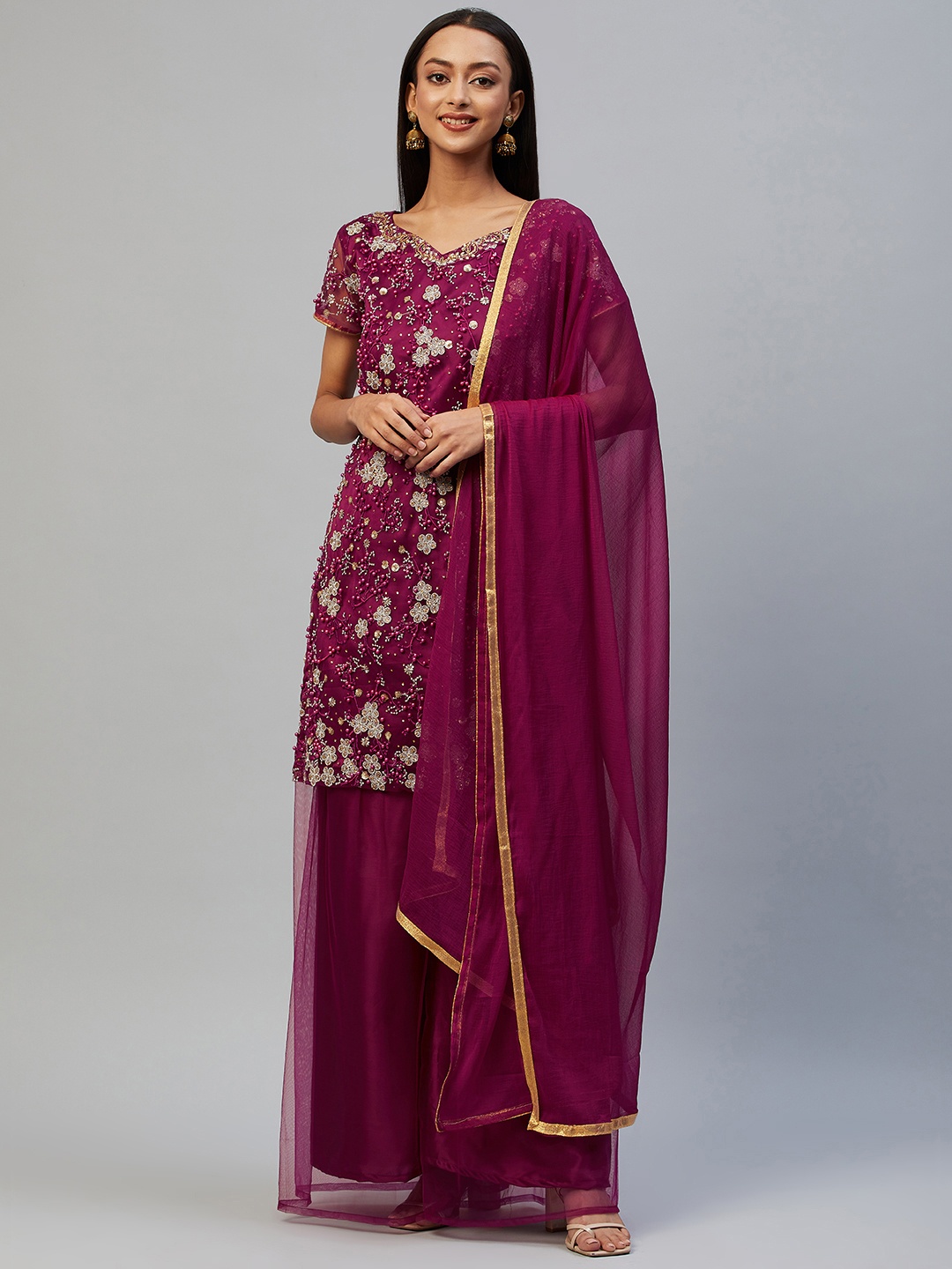 

Readiprint Fashions Purple Embroidered Unstitched Dress Material