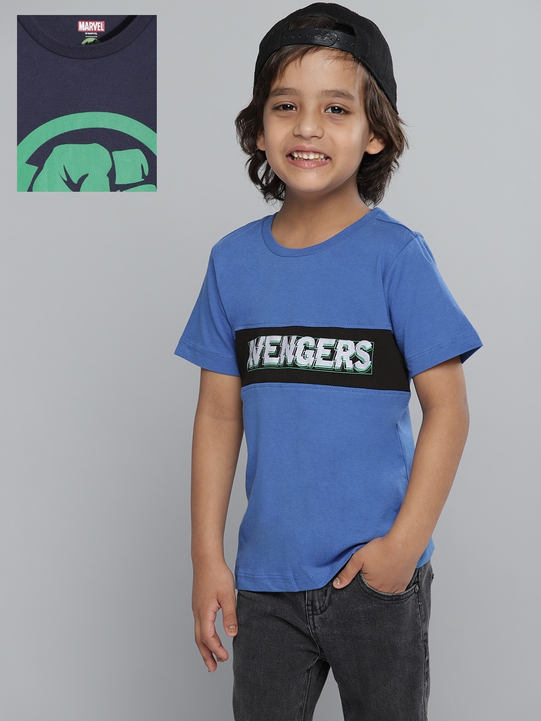 

YK Marvel Boys Pack of 2 Avengers Print T-shirt, Blue