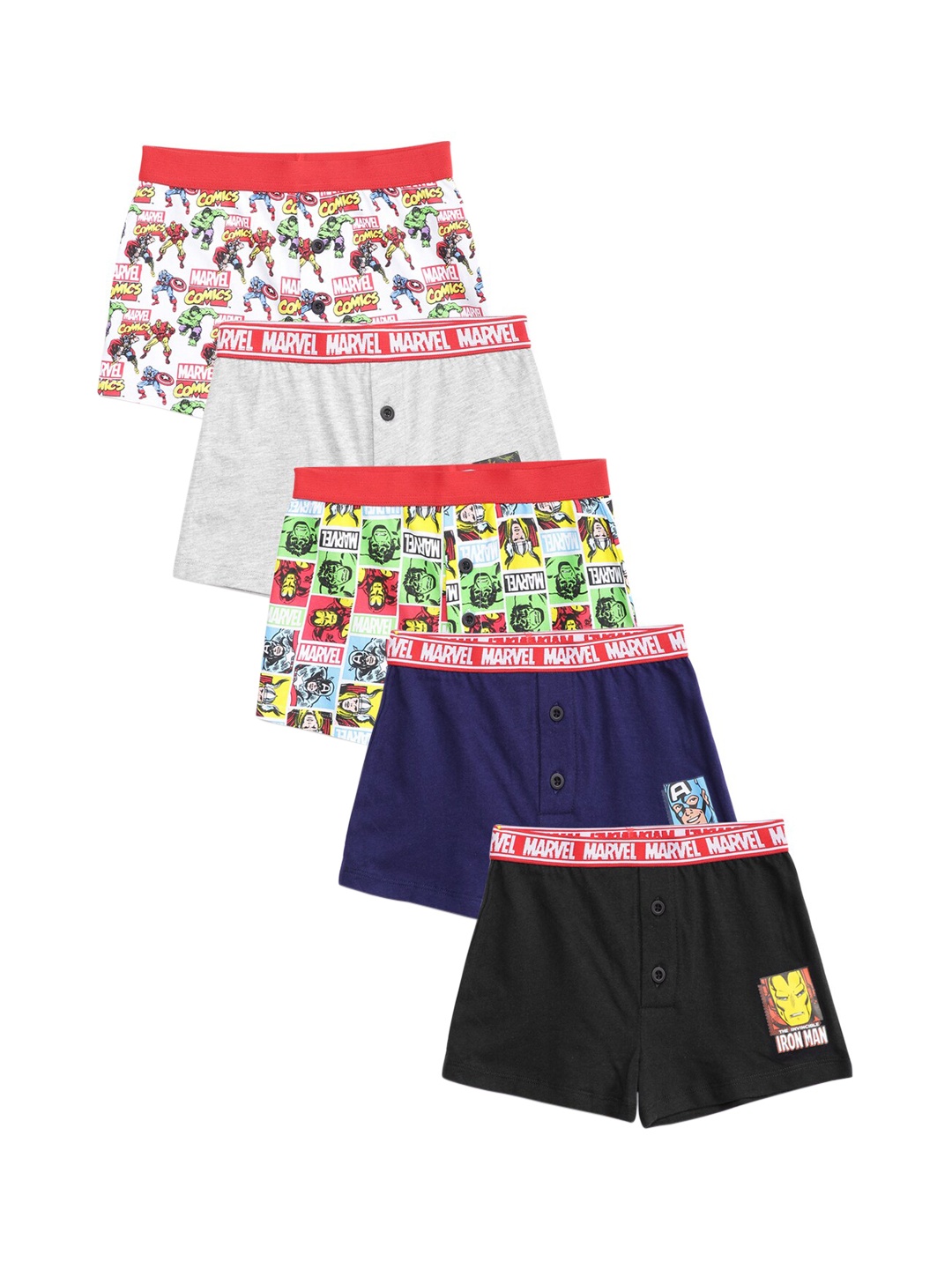 

Charm n Cherish Boys Pack Of 5 Assorted Pure Cotton Boxers BDBXO8