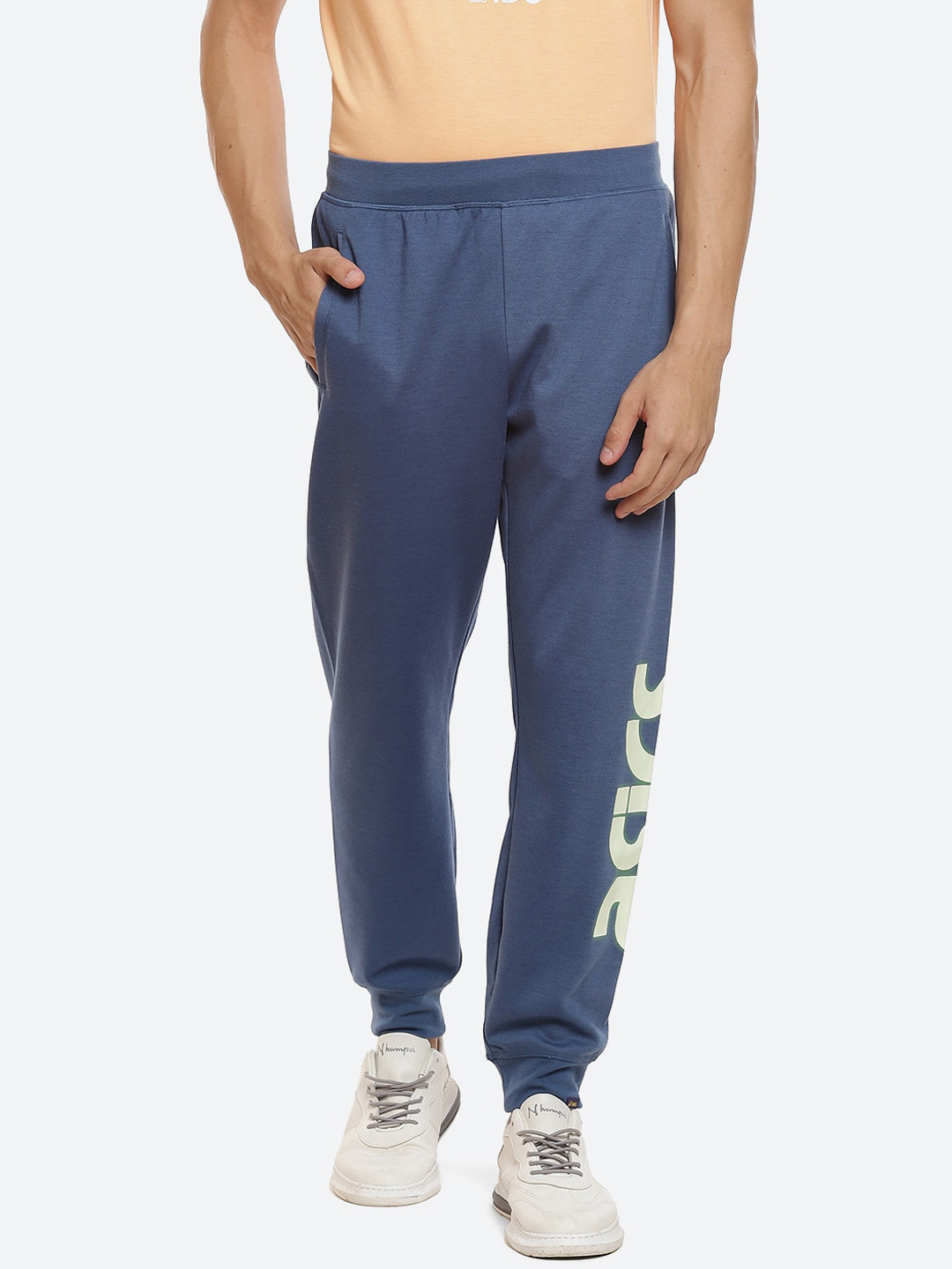 

ASICS Men Blue & White Glow-In-Dark Graphic Printed Walking Joggers