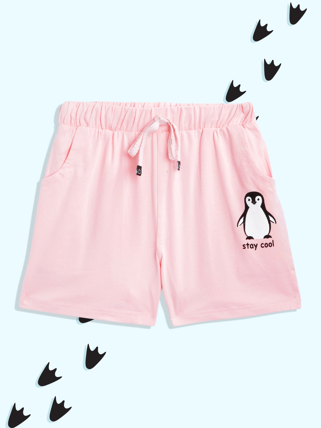 

Sweet Dreams Girls Pink Penguin Print Detail Lounge Shorts