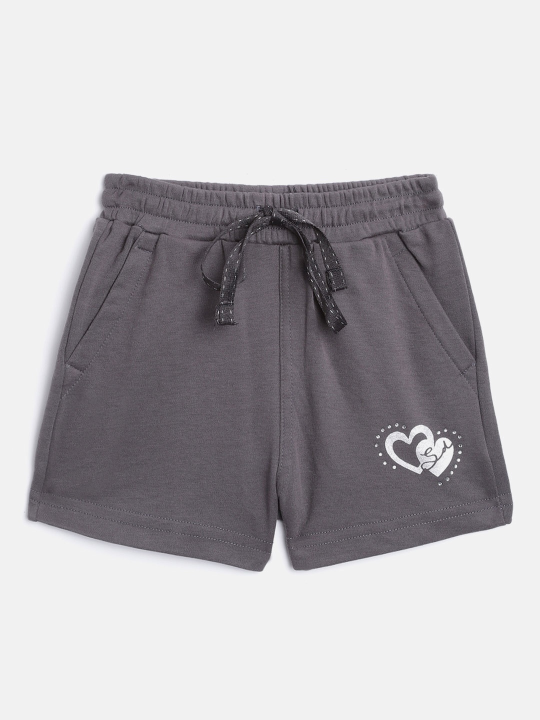 

Sweet Dreams Girls Charcoal Grey Solid Lounge Shorts