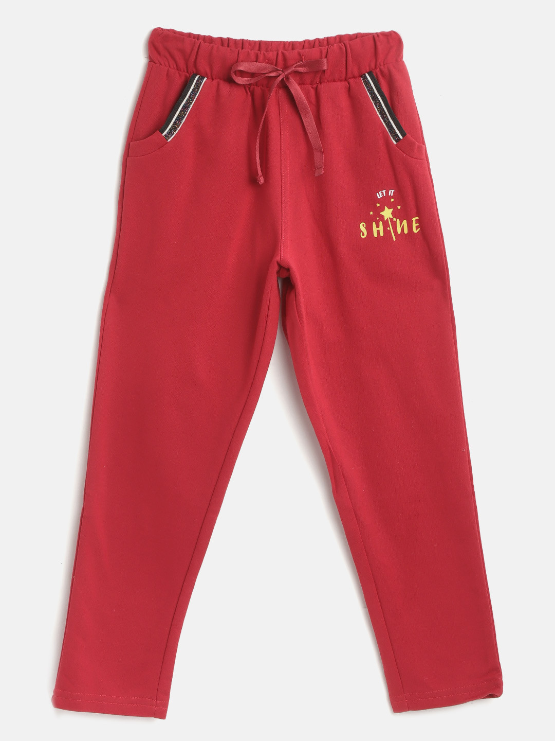 

Sweet Dreams Girls Red Solid Lounge Pants