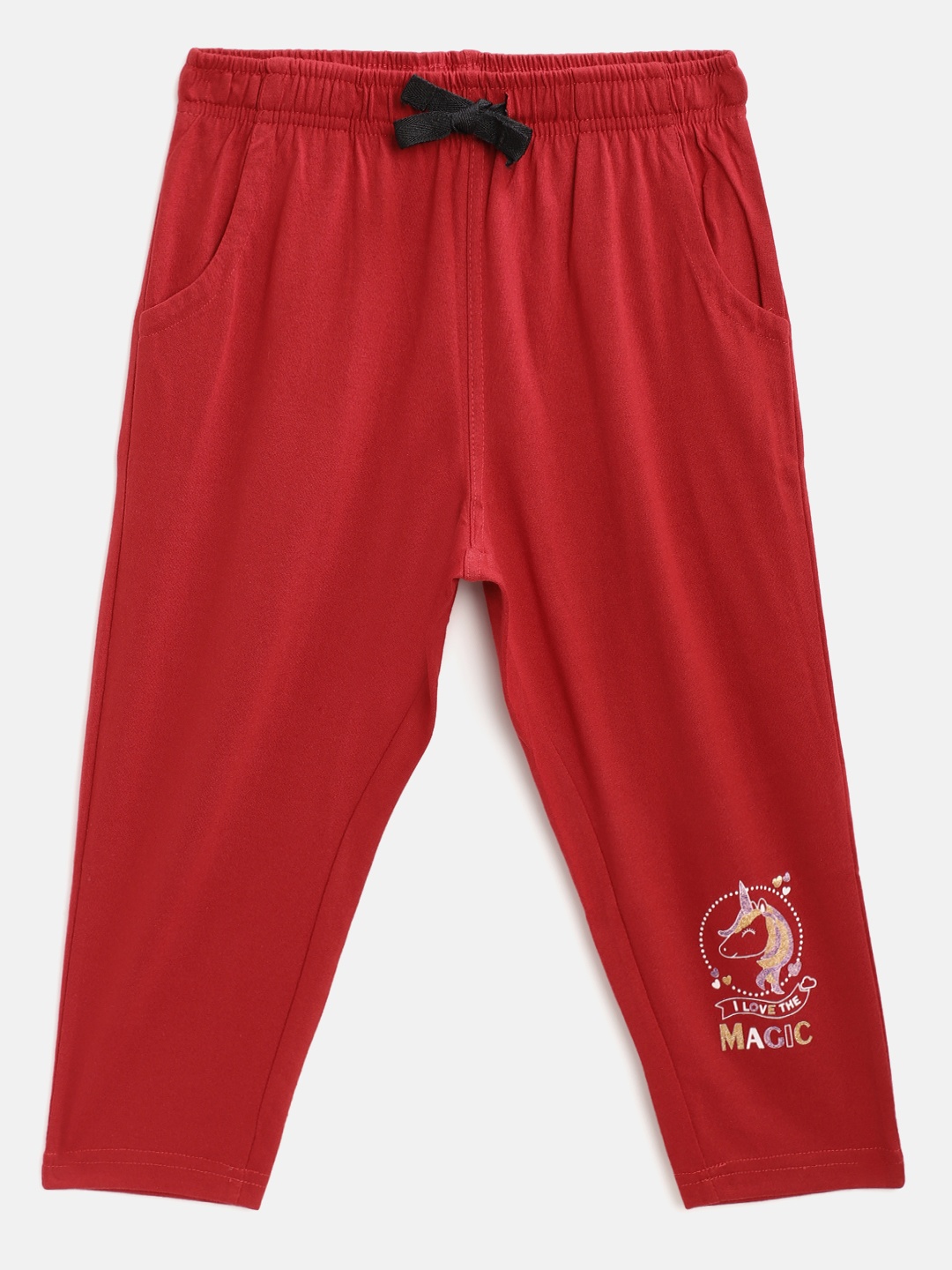 

Sweet Dreams Girls Red Solid Capris