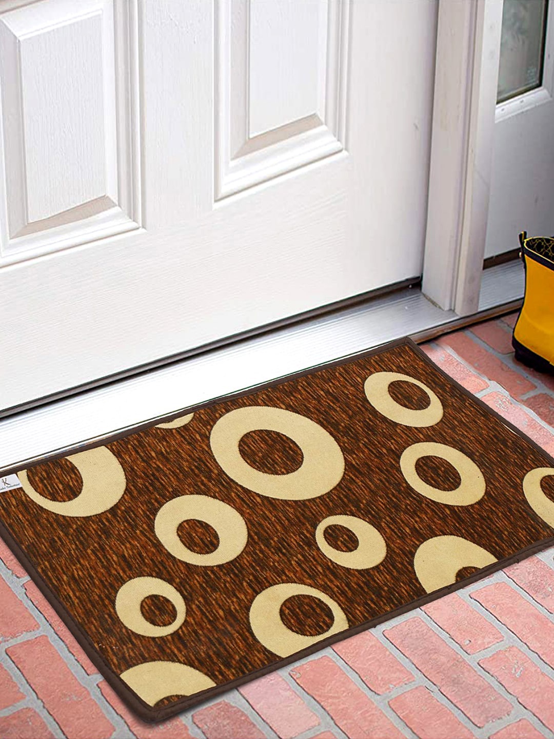 

Kuber Industries Brown & Beige Printed Anti Skid Floor Mat