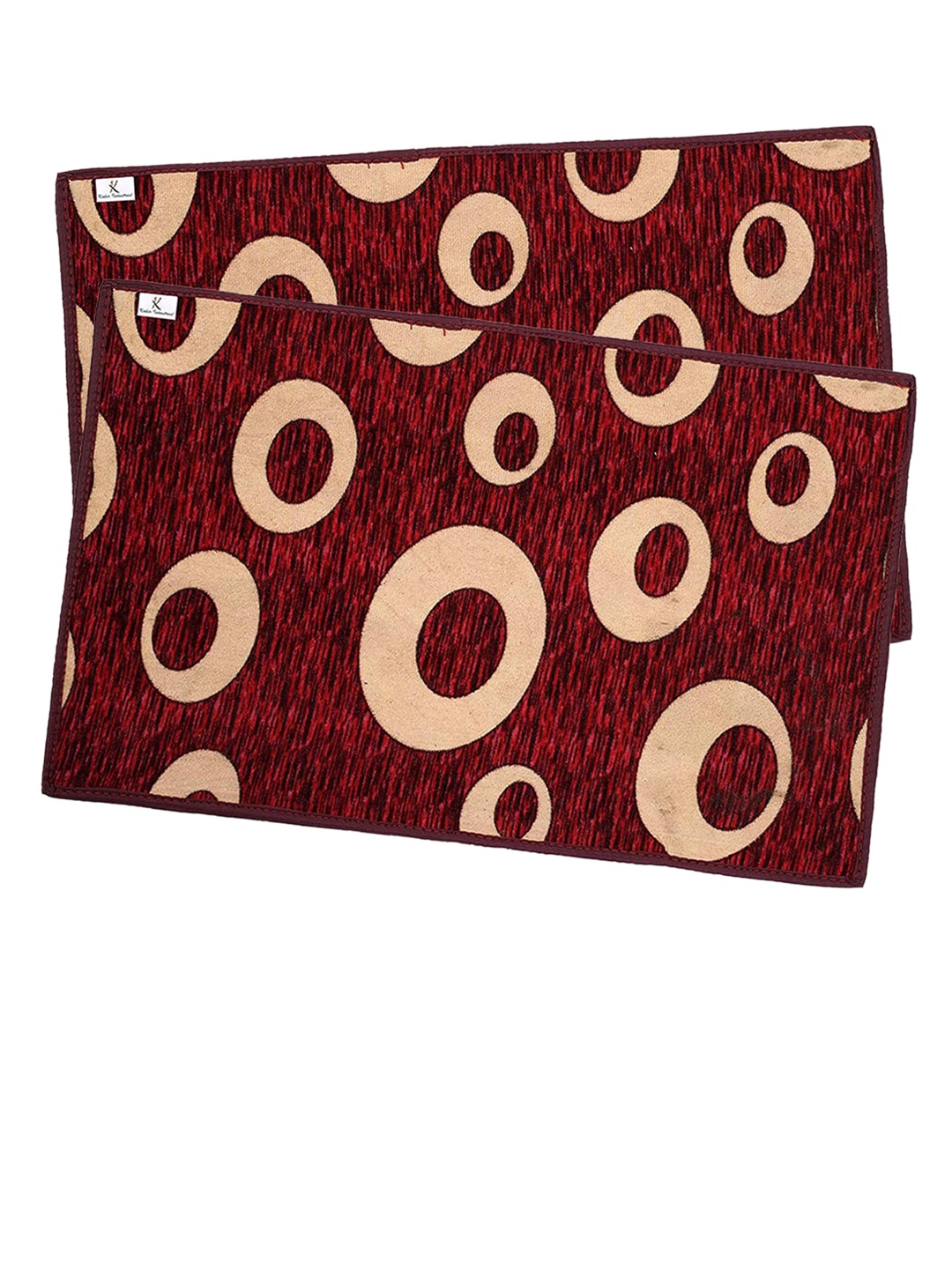 

Kuber Industries Set Of 2 Printed Velvet Anti-Skid Doormat, Maroon