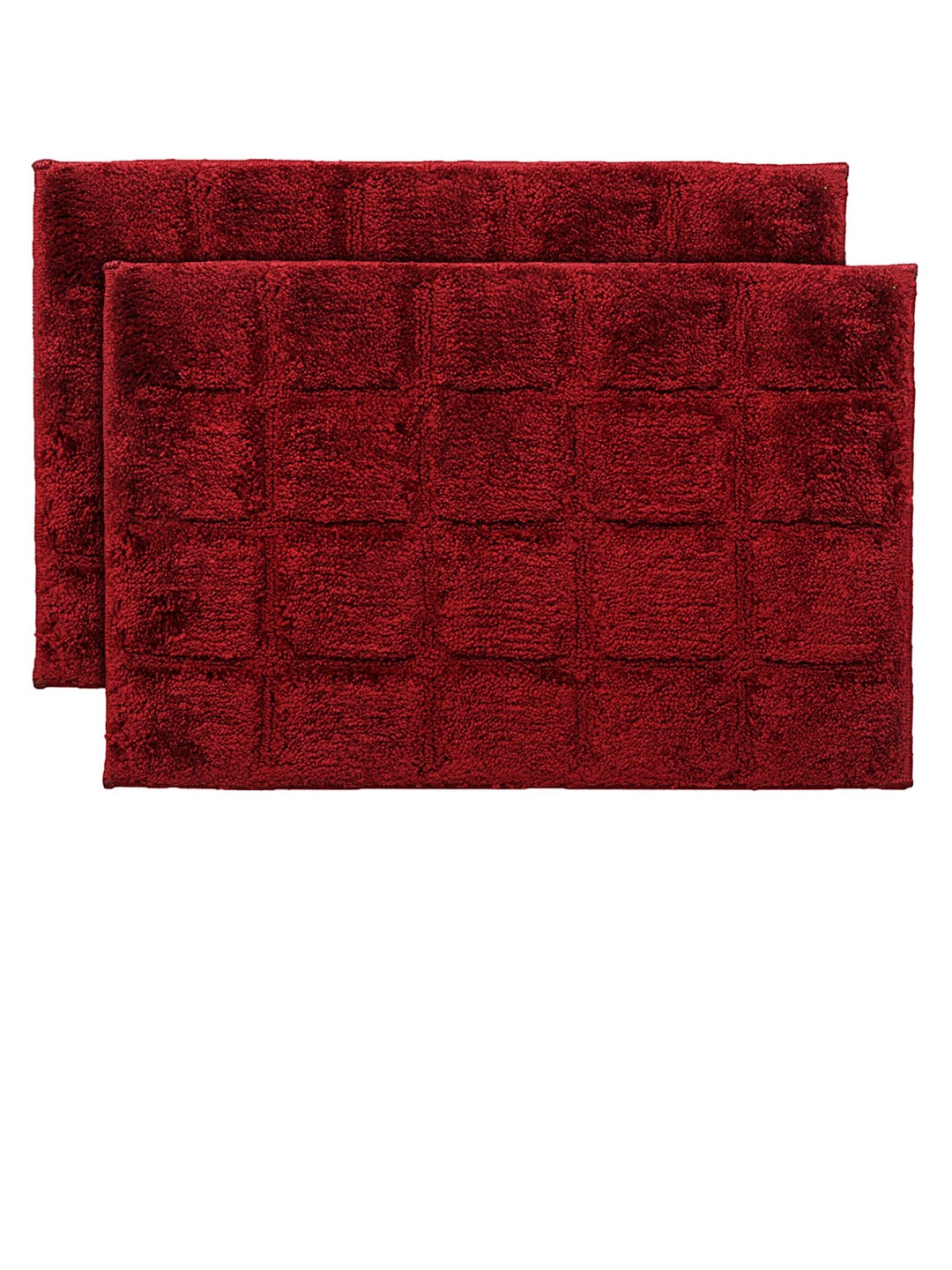 

Kuber Industries Set Of 2 Maroon Textured Anti-Skid Doormats