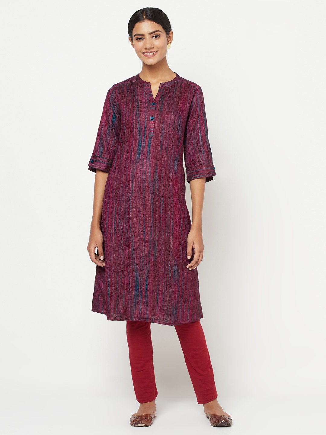 

Fabindia Women Purple Kurta