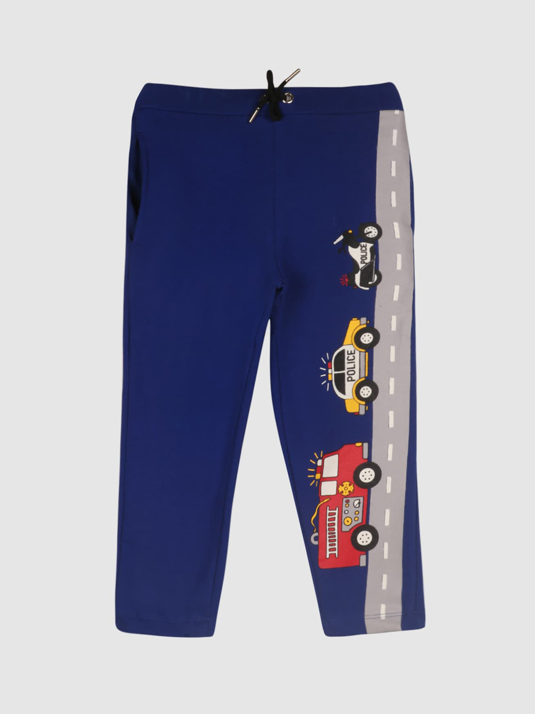 

Lazy Shark Boys Blue & Grey Printed Cotton Track Pants