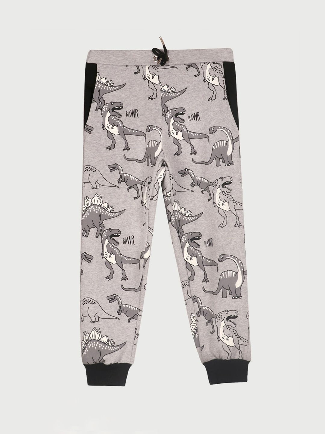 

Lazy Shark Boys Grey Graphic Printed Cotton Joggers