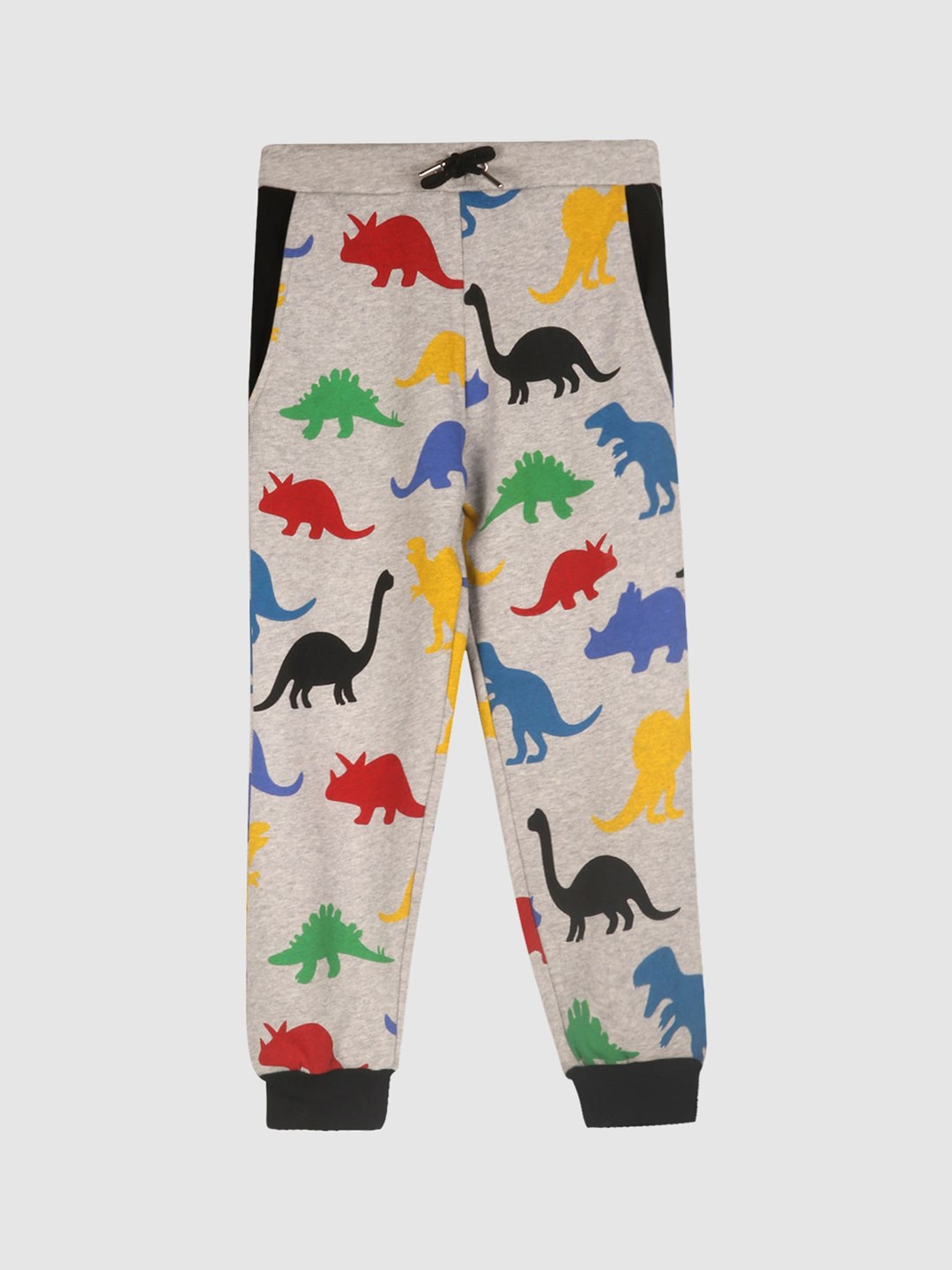 

Lazy Shark Boys Grey & Red Graphic Printed Cotton Track Pants