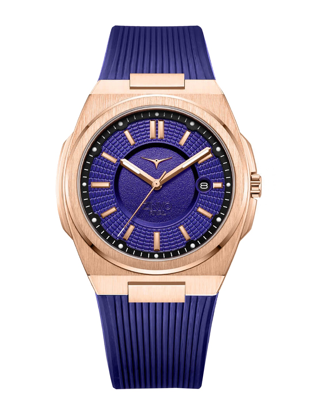 

ZINVO Men Purple Brass Embellished Bracelet Style Straps Analogue Watch 100-07
