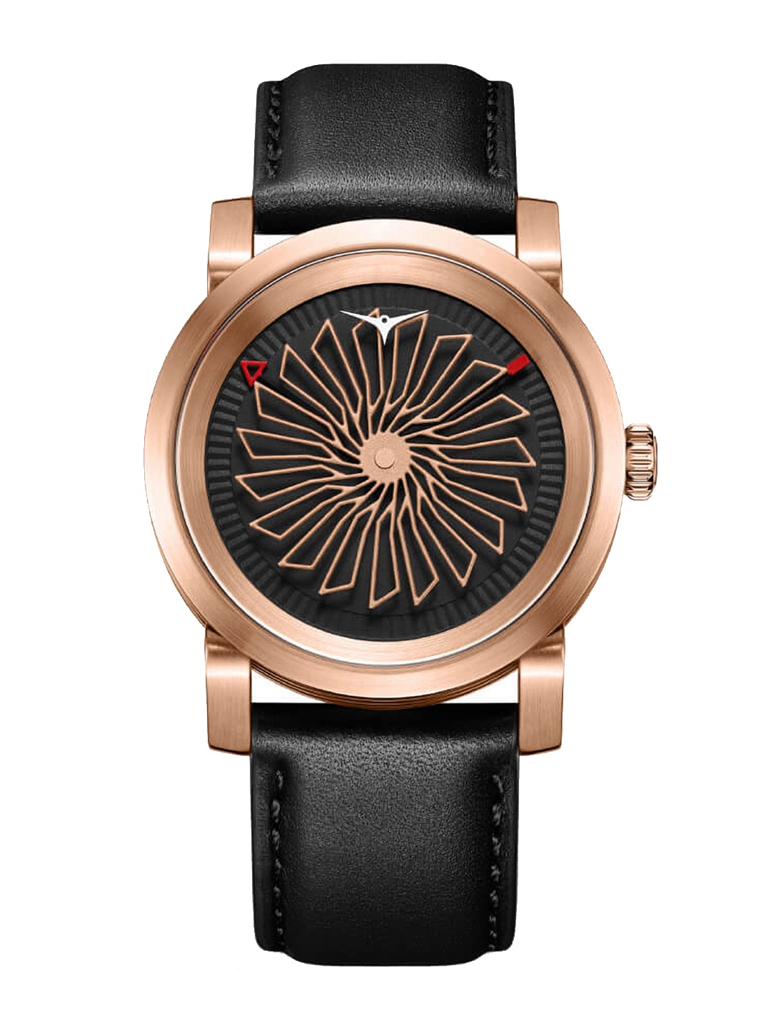 

ZINVO Women Black Brass Dial & Straps Analogue Automatic Motion Powered Watch 601