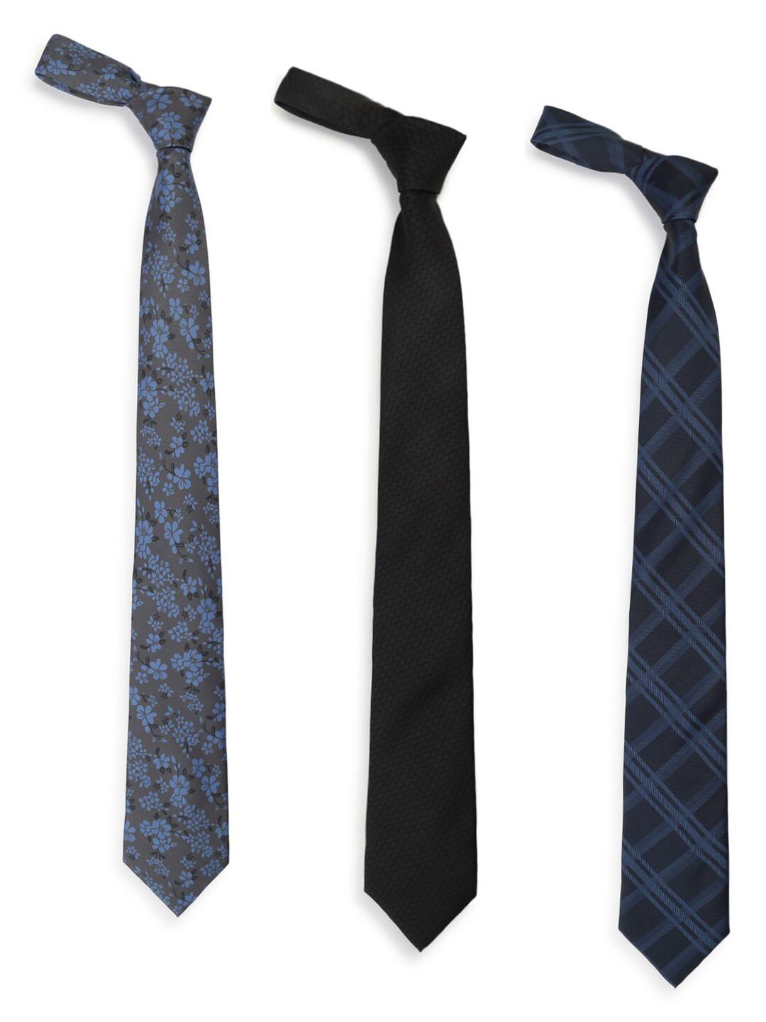 

Tossido Men Pack of 3 Printed Broad Tie, Navy blue