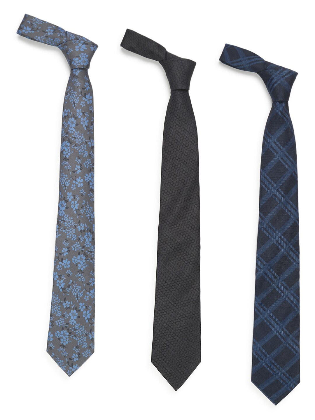 

Tossido Men Navy Blue & Black Printed Broad Tie