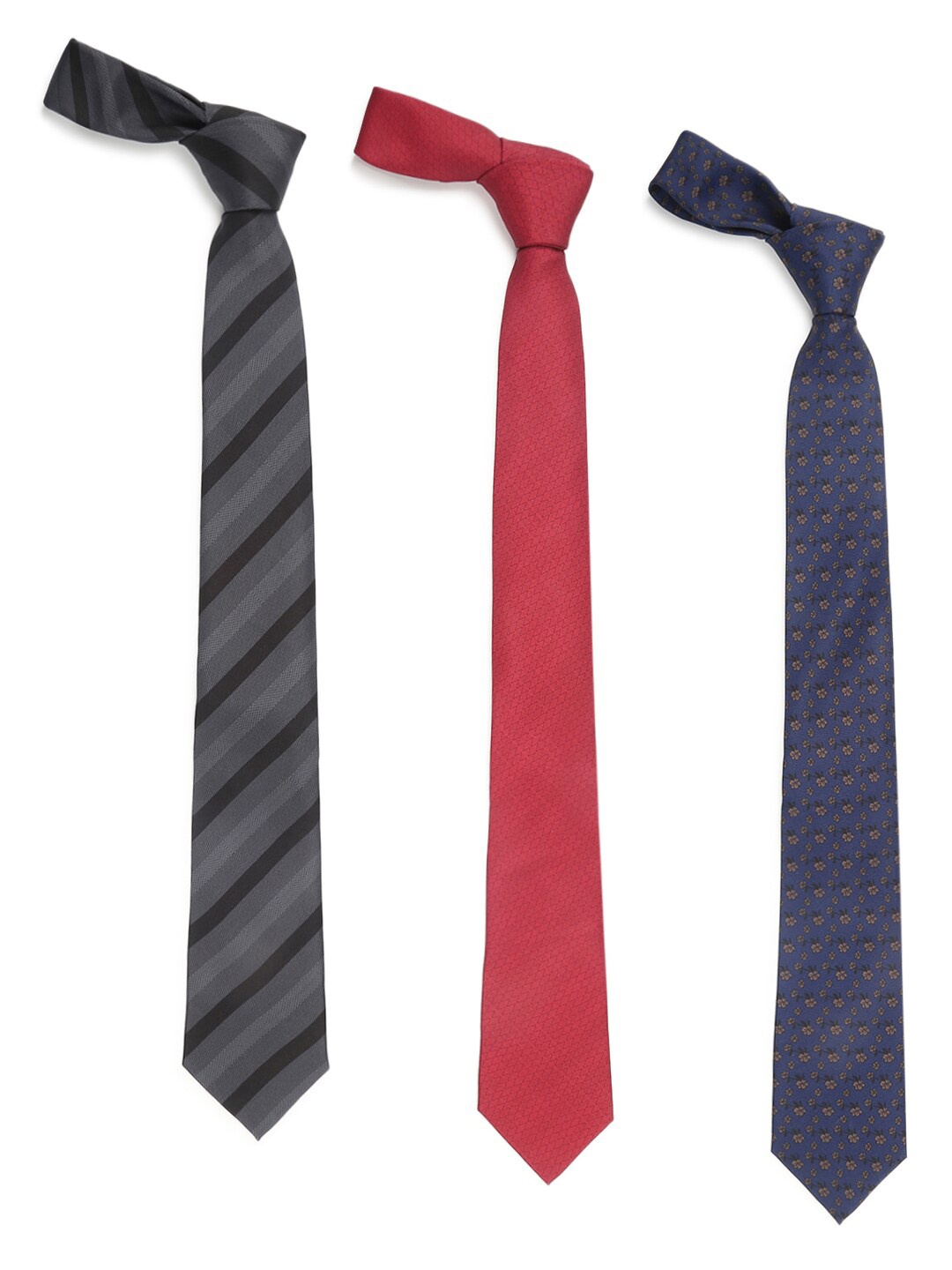 

Tossido Men Navy Blue & Grey Printed Broad Tie