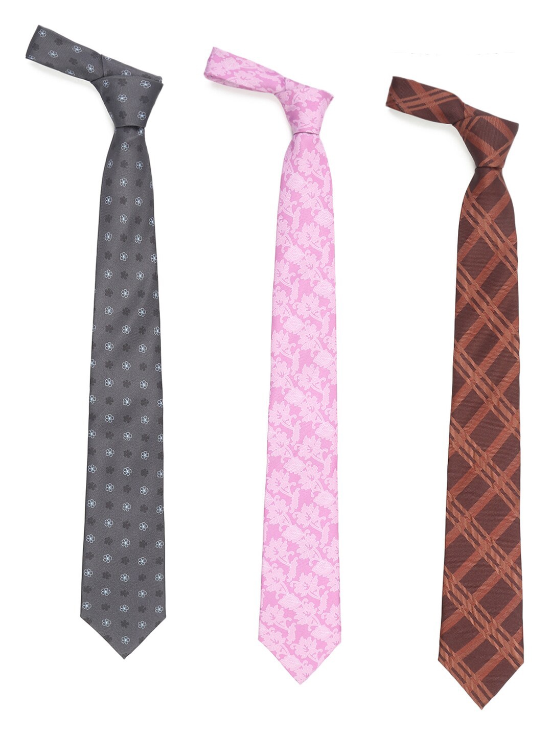 

Tossido Men Set of 3 Printed Broad Tie, Pink