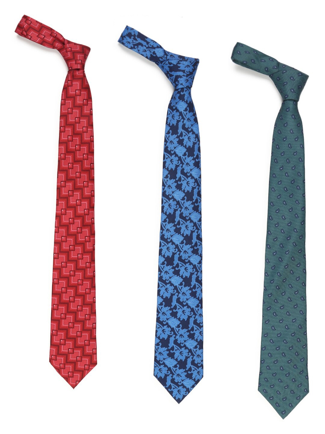 

Tossido Men Green & Red Printed Broad Tie